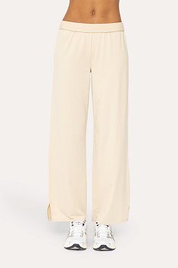 Air Essentials Foldover Waist Wide Leg Lounge Pants Oat milk