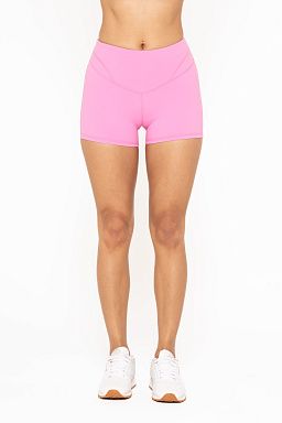 GREEN Contour Seam Biker Shorts Fuschia