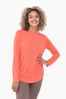 Modal-Blend Crew Neck Long Sleeve Tee