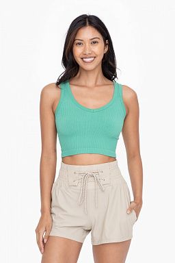 Ribbed Seamless Cropped Tank Top
