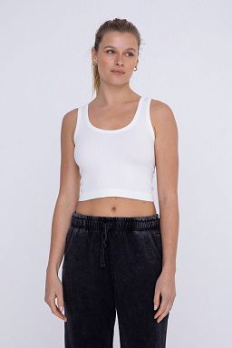 Ribbed Seamless Scoop Neck Tank Top
