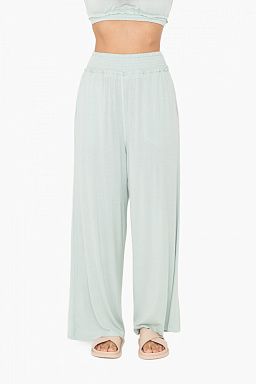 Smocked Waist Wide-Leg Pants