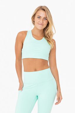 Split Front Overlay Back Adjustable Sports Bra