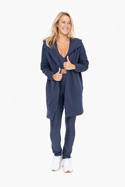 Longline Zip-Up Jacket Hooded