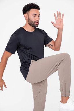 High-Waisted Zip-Up Ankle Joggers